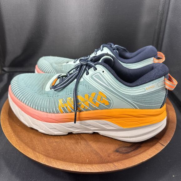 Hoka One One Bondi 7 Sneakers Women's Size 9 Blue Mesh Athletic Shoes - Picture 3 of 7